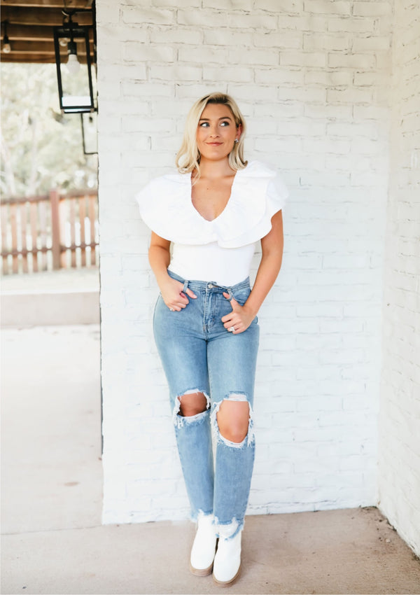 Ruffle Neck Bodysuit