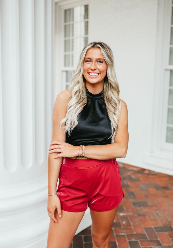 Fur Trim Halter Top