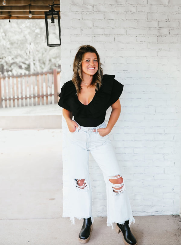 Ruffle Neck Bodysuit