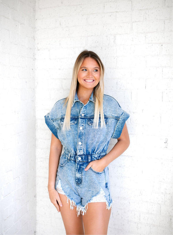 Dolly Denim Romper