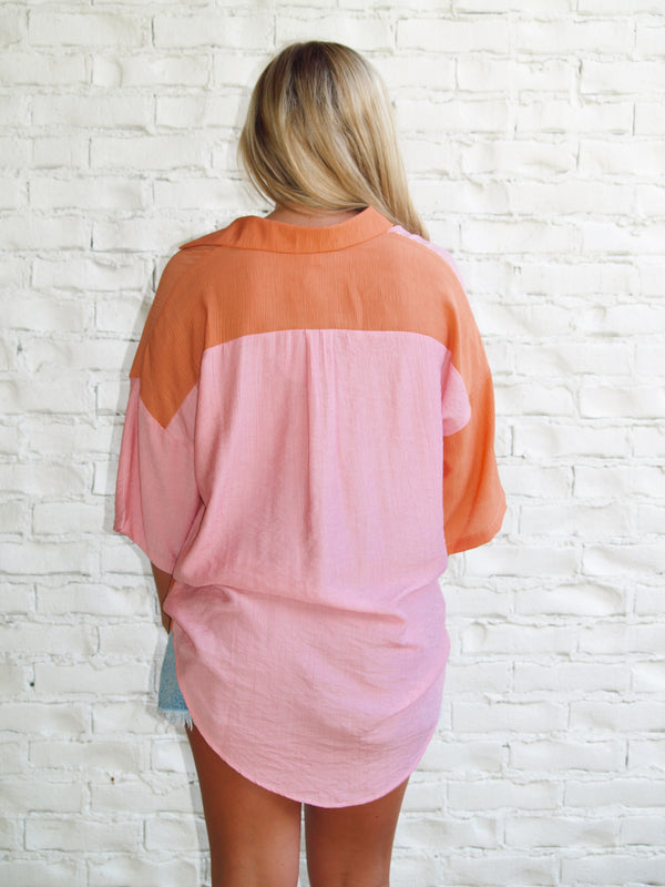 Oversized Colorblock Top
