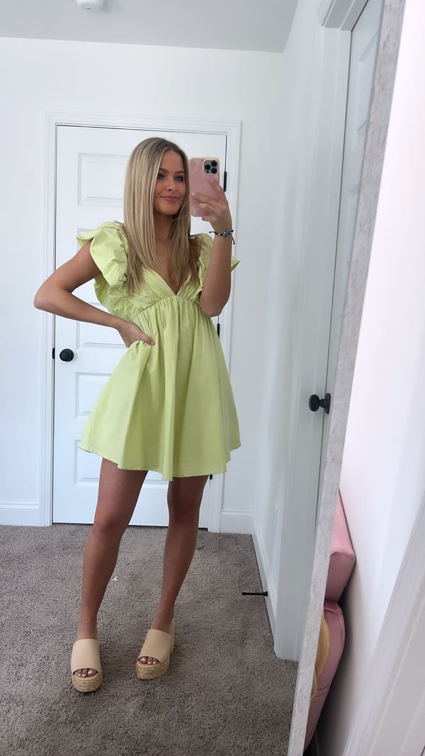 Lemon & Lime Mini Ruffle Dress