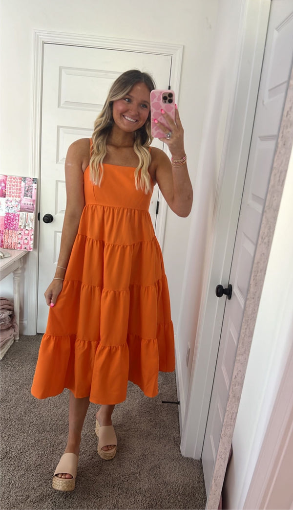 Tangerine Midi Dress