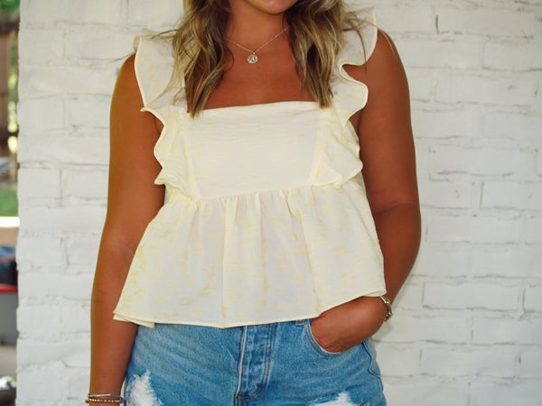 Daisy Yellow Ruffle Top