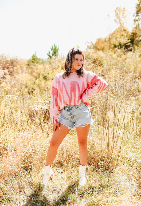 Pink Swirl Sweater