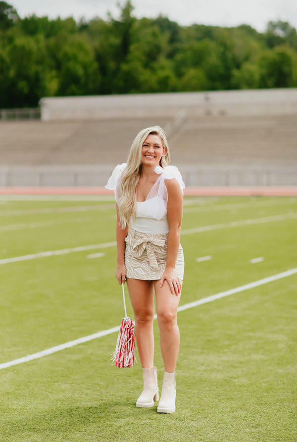Taupe Zebra Skirt