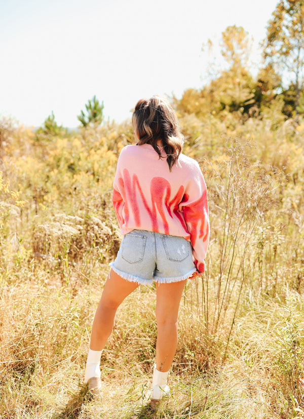 Pink Swirl Sweater