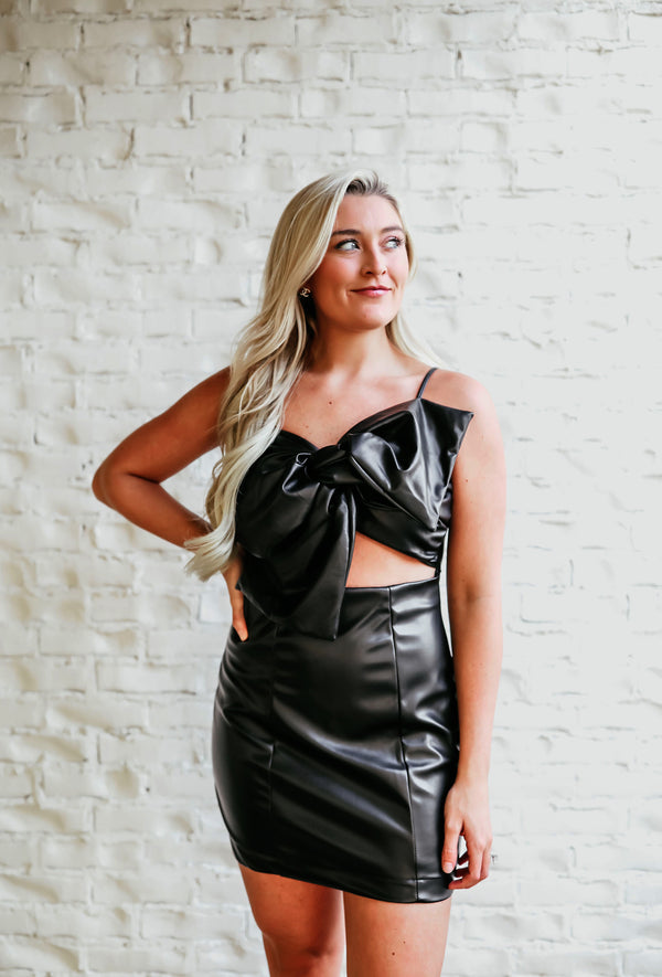 Bow Front Faux Leather Dress Love Shop Blush Bow Front Faux Leather Dress Love Shop Blush