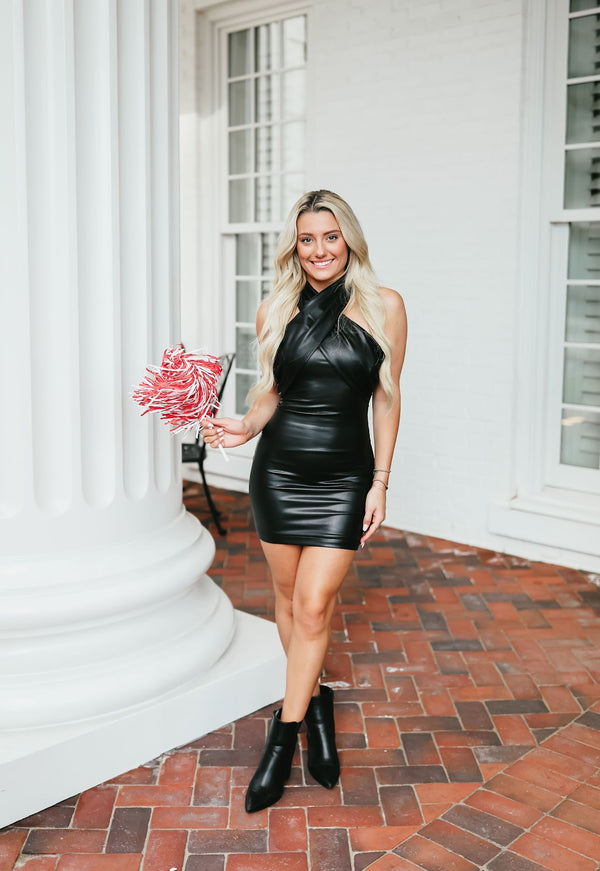 Leather Halter Mini Dress Love Shop Blush Leather Halter Mini Dress Love Shop Blush