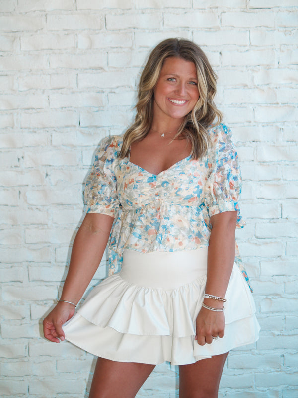 Faux Leather Skort